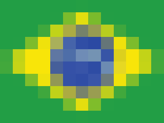 Pixelated flag of Brazil